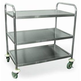 Caterax Serving Trolley Stainless Steel - 3 Shelf - 860x535x930mm