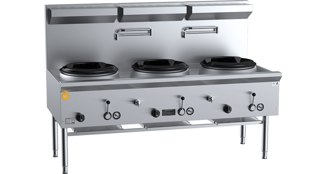 K+ Series UFWWK-3 Three Hole Deluxe Waterless Wok Table