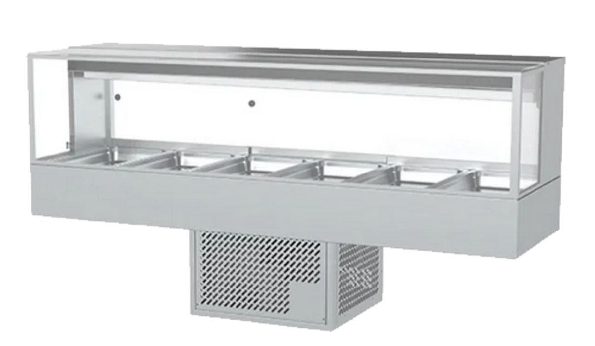 Woodson WR.CFS26 6 Module Straight Glass Food Display Cold Food Display