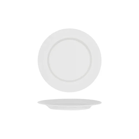 Schonwald Allure Round Plate FLAT w/RIM - White (Sold in sets of 6)
