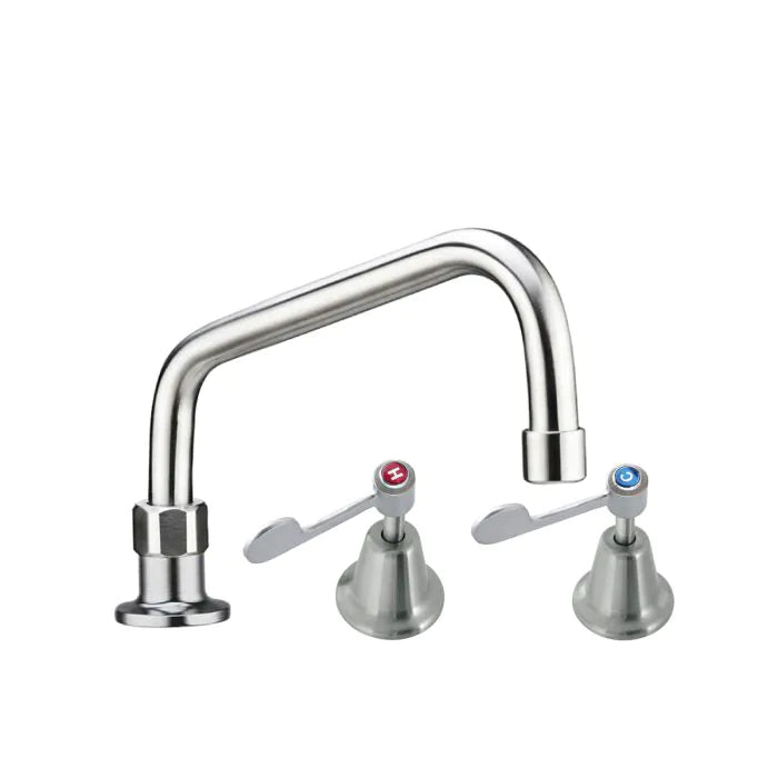 3monkeez T-3MHS06 Stainless Steel Bench Mount and Basin Stops I 6" Spout