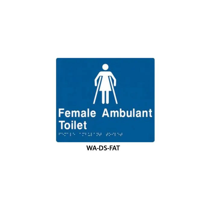 WA-DS-FAT - 3monkeez WA-DS-FAT Braille Sign Female Ambulant Toilet (Blue