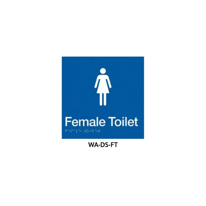 WA-DS-FT - 3monkeez WA-DS-FT Braille Sign Female Toilet (Blue)