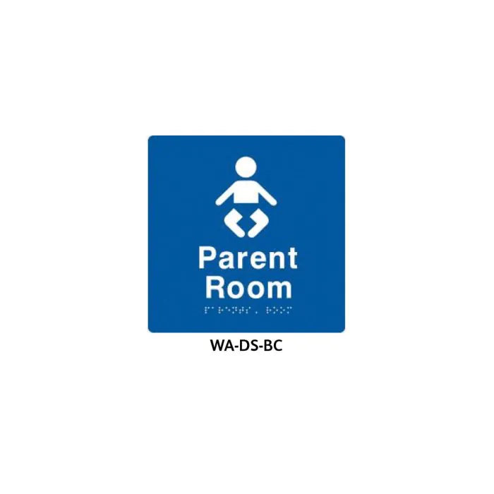 WA-DS-BC - 3monkeez WA-DS-BC Braille Sign Parents Room (Blue)