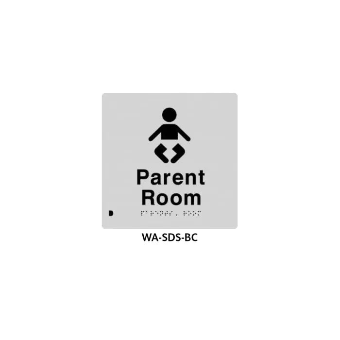 WA-SDS-BC - 3monkeez WA-SDS-BC Braille Sign Parents Room (Silver)