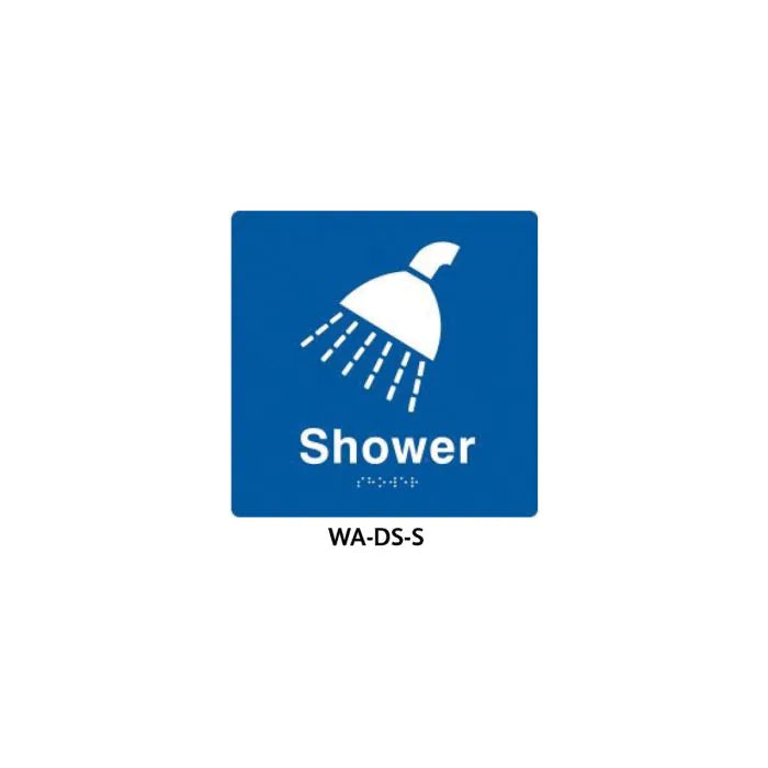WA-DS-S - 3monkeez WA-DS-S Braille Sign Shower (Blue)