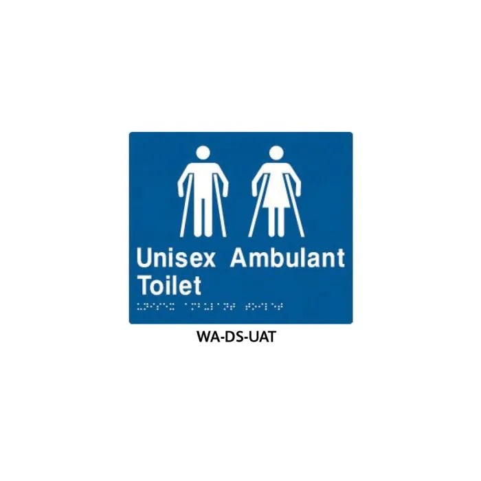 WA-DS-UAT - 3monkeez WA-DS-UAT Braille Sign Unisex Accessible Toilet (Bl