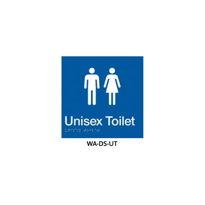 WA-DS-UT - 3monkeez WA-DS-UT Braille Sign Unisex Toilet (Blue)