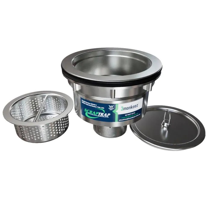 3monkeez SCRAP-S Cast Stainless Sink Waste Arrestor (127mm)