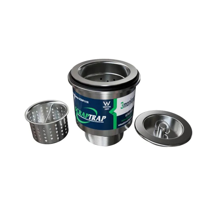 3monkeez SCRAP-S-50 Cast Stainless Steel Sink Waste Arrestor (50mm)