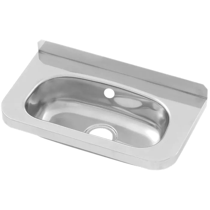 3monkeez HBC-OF Compact Stainless Steel Hand Basin I No tap holes I Inc Overflow Hole
