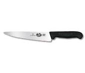 Cooks - Carving Knife, Wavy Edge 19cm - Black