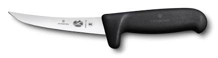 Boning Knife, Curved Safety Grip Narrow 12cm - Black