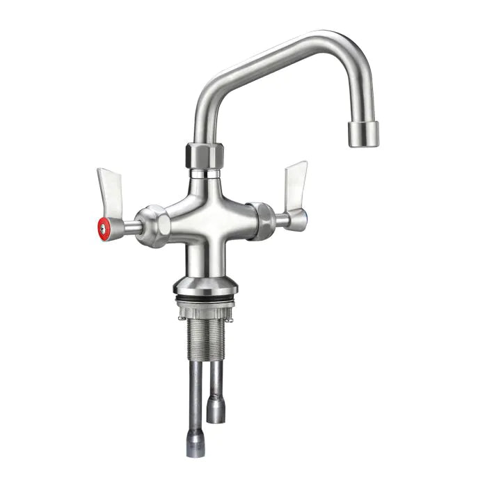 3monkeez T-3MDH06 Stainless Steel Dual Bench Mount Tap Body I 6" Spout