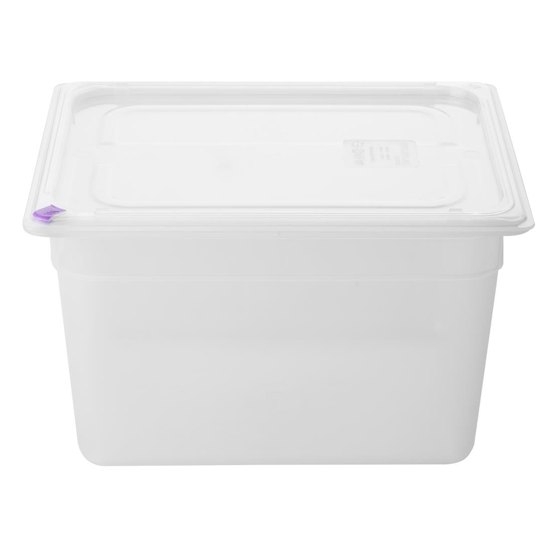 FZ091 - Hygiplas Click PP 1/2 GN with Lid & 7 Colour clips - 200mm 11.7Ltr (Pack 4)