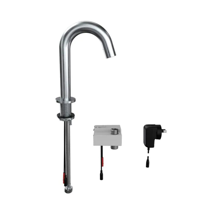3monkeez T-3MSS-GHMST21M Gooseneck Bench Mounted Infrared Sensor Tap I Mains Operated