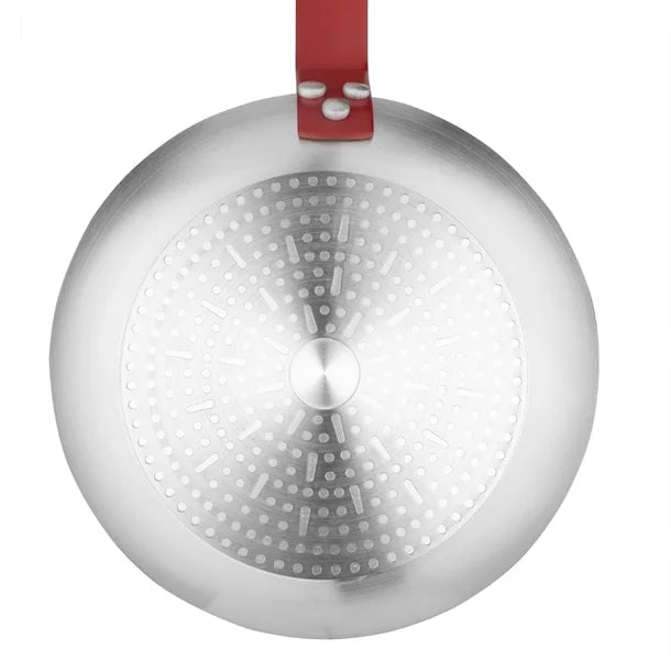 Hygiplas Aluminium Teflon Platinum Plus Frying Pan with Red Handle 280mm