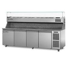 Coldline TZ21/1M VP 4 Door Pizza Preparation Counters - With Display Case
