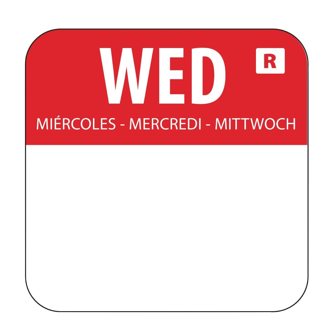 L933 - Hygiplas Day of the Week Removable Label Wednesday 1'' (Roll 1000)