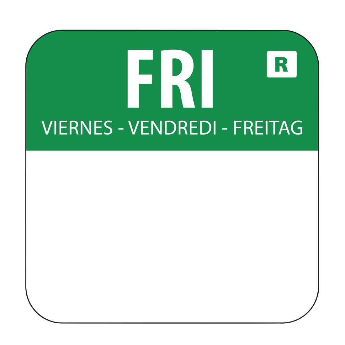 L935 - Hygiplas Day of the Week Removable Label Friday 1'' (Roll 1000)