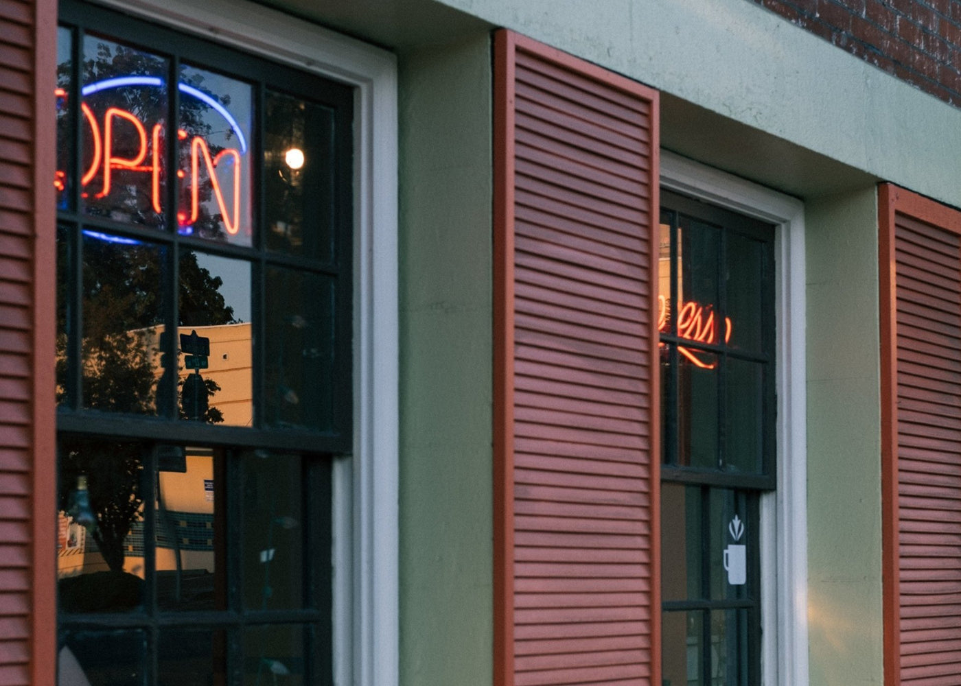 rustic corporate cafe from the outside