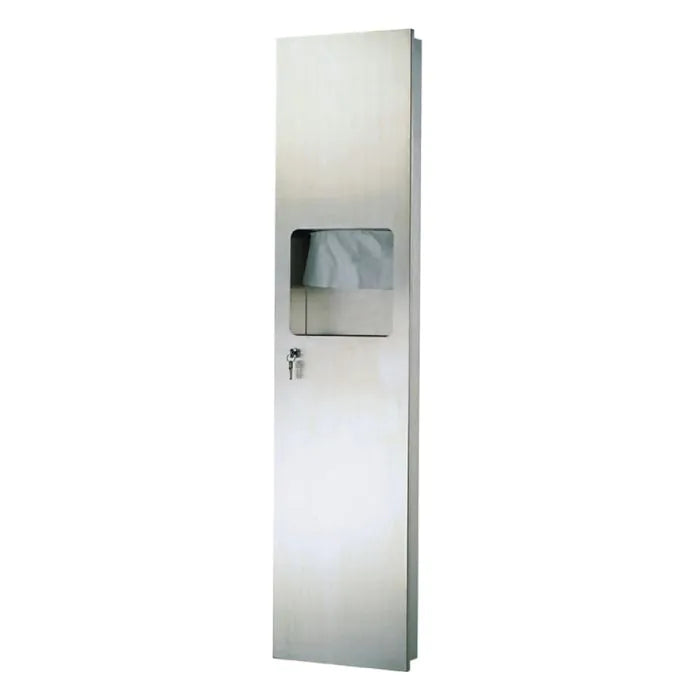 3monkeez WA-PTDWR1-R Paper Towel Dispenser With Waste Receptacle I Recessed I 13.5L