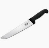 Butchers Knife, Straight Back 20cm - Black