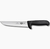Butchers Knife, Safety Nose Heavy Stiff 18cm - Black
