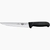 Sticking and Butchers Knife, Straight Back 18cm - Black