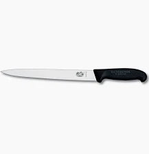 Slicing Knife, Pointed Tip Plain 25cm - Black