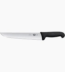 Butchers Knife, Straight Back 28cm - Black