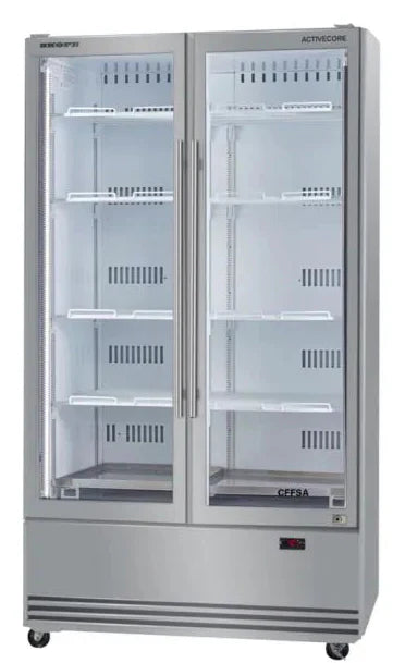 Skope SKB900N-A-SS | 2 Glass Door Display | Storage Fridge | Upright Fridge | Display Fridge | Commercial Upright Fridge