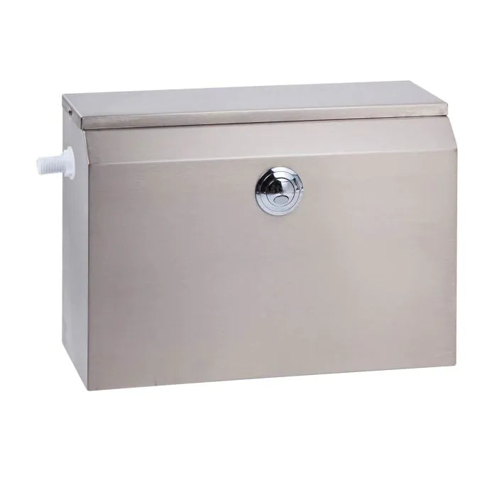 3monkeez AB-CIS-FP-SE-L Dual Flush Front Press Cistern Stainless Steel I Left Side Entry