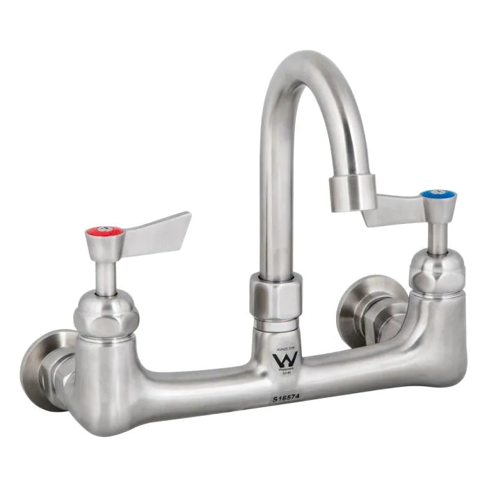 3monkeez T-3MEWG12 Stainless Steel Exposed Wall Mount Body with Gooseneck Swivel I 12" Spout