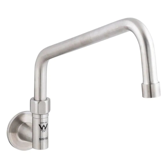 3monkeez T-3MWE12 Stainless Steel Wall Elbow I 12" Spout