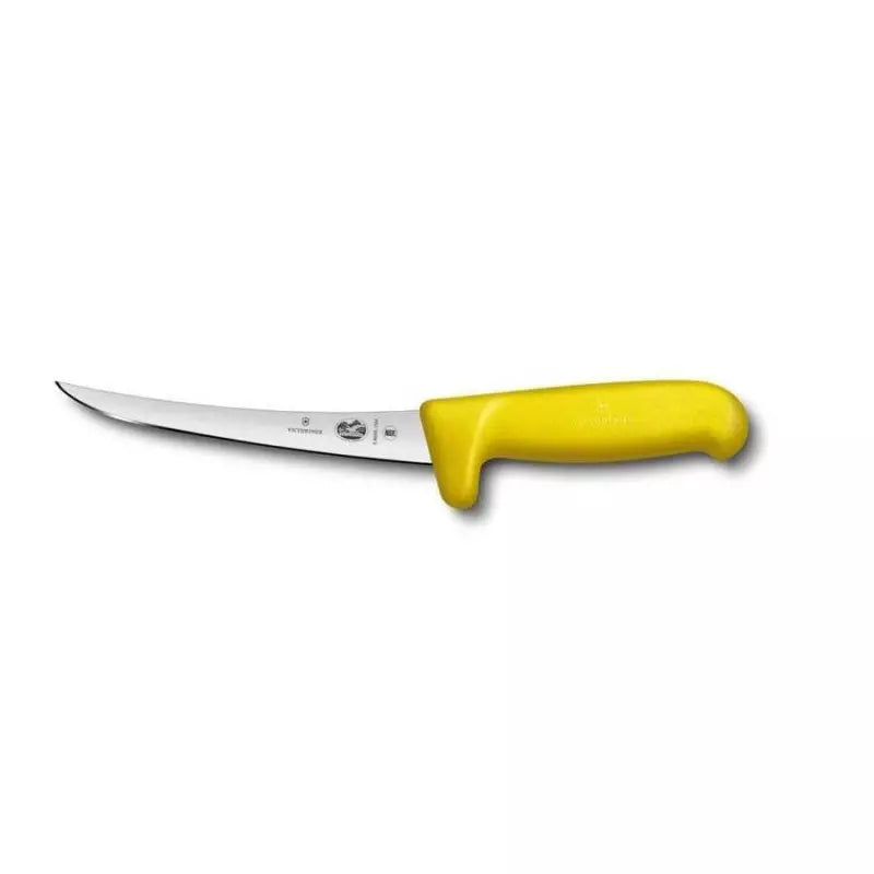 Boning Knife, Curved Safety Grip Narrow 15cm - Yellow