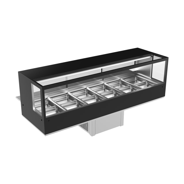 Woodson WR.CFSQB26 Cold Food Displays Square Glass Black 6 Module