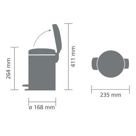 Pedal Bin newICON 3L White - 1800 (3)
