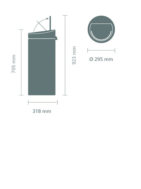 Touch Bin New 30L FPP Matt Steel - 1827 (5)