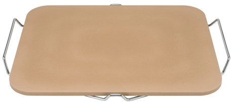 Rectangular Pizza Stone with Rack - 38 x 30cm - 12258