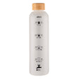 Drink More Velvet Glass Water Bottle, 1 Litre - Frosted White - 12449