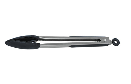 Silicone Tongs with Stainless Steel Handle 30cm - Black - 13203