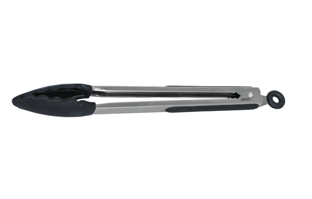 Silicone Tongs with Stainless Steel Handle 30cm - Black - 13203