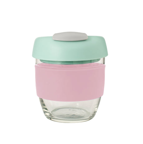 Glass GoCup, 236ml/8oz - Pink / Mint / Grey - 13835