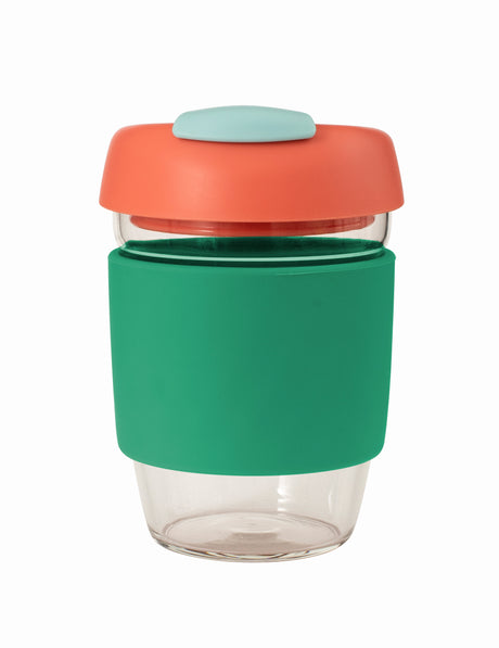 Glass GoCup, 296ml/10oz - Green /Coral / Sea Foam - 13839
