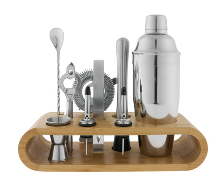 Bar Set with Bamboo Stand - 10 Piece - 14712