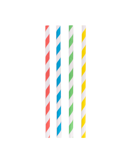 Papers Cocktail Straws, 14cm Rainbow - Set of 50 - 14935