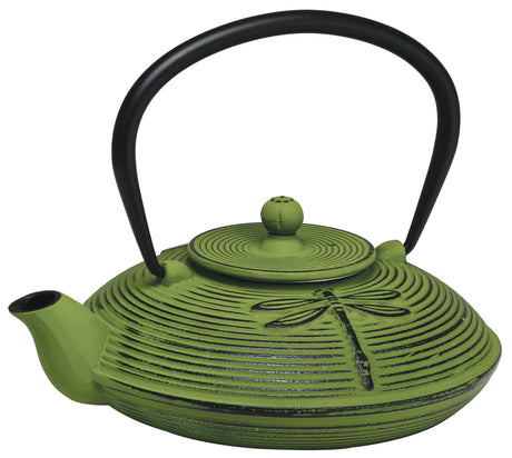 Dragon Fly Cast Iron Teapot, 770ml - Green / Black - 15106