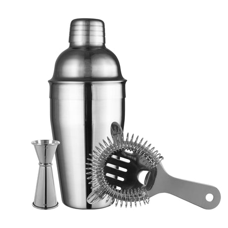 Essentials Cocktail Set (1 x 550ml Cocktail Shaker / 1 x Strainer / 1 x 15/30ml Jigger) - 16258