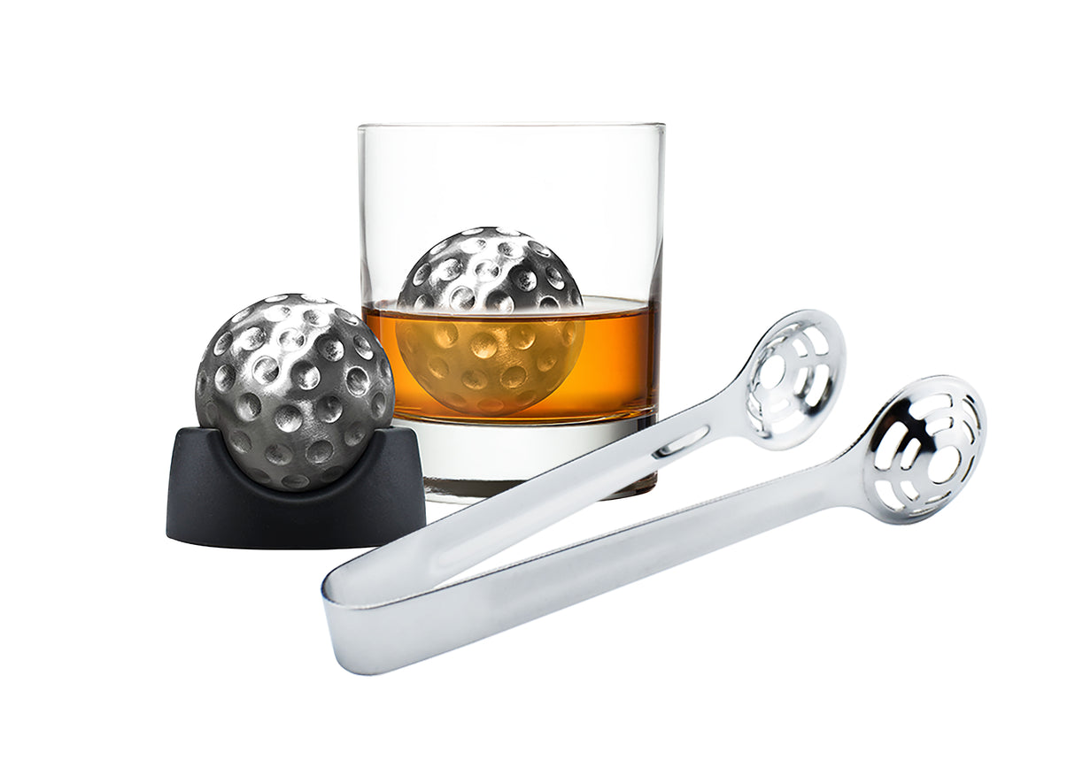 Ice Golf Ball Set with Tongs, Trays and Velvet Pouch in Magnetic Gift Box - 16425